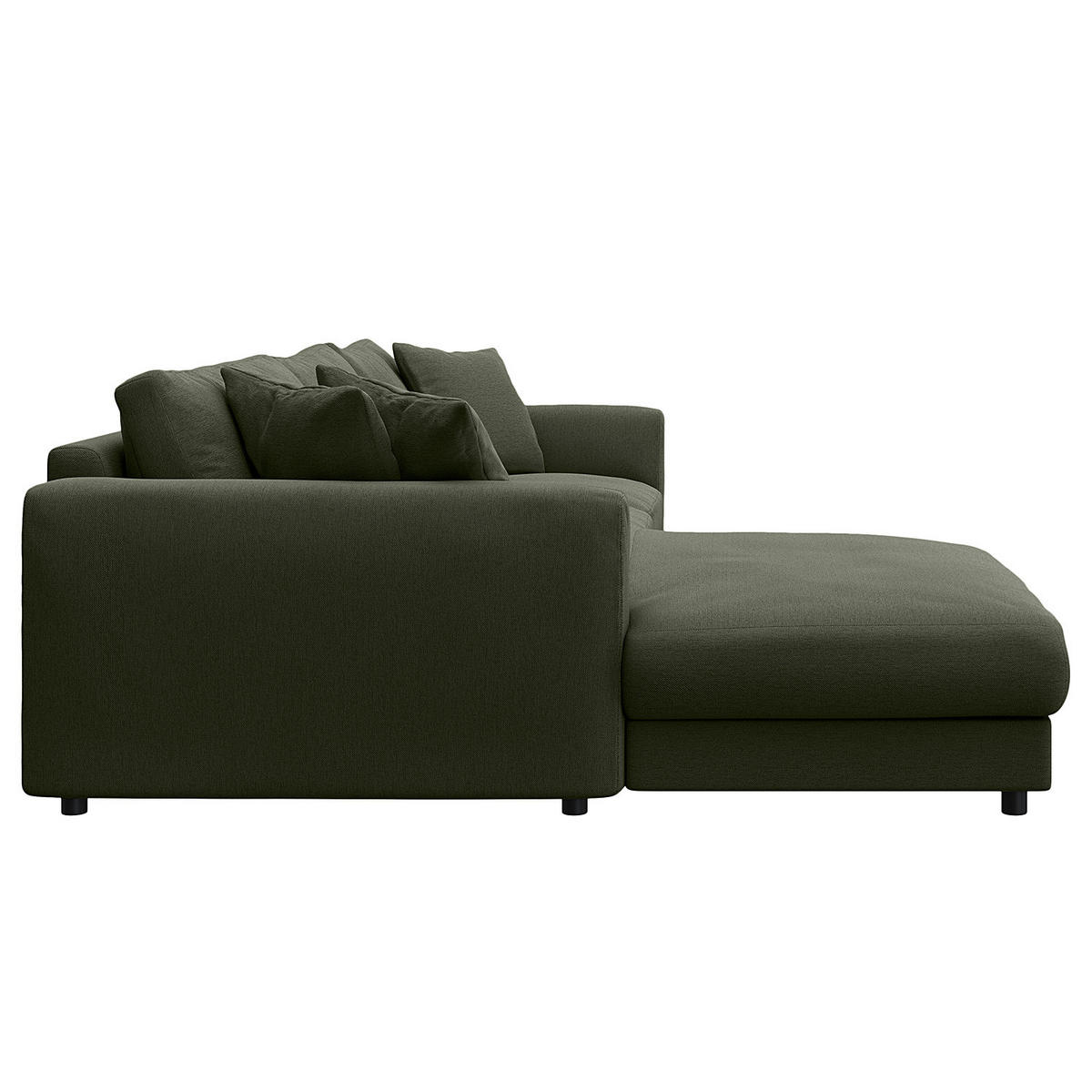 ECKSOFA mit Longchair - Schwarz/Grau, Holz/Kunststoff (286/183cm) - home24