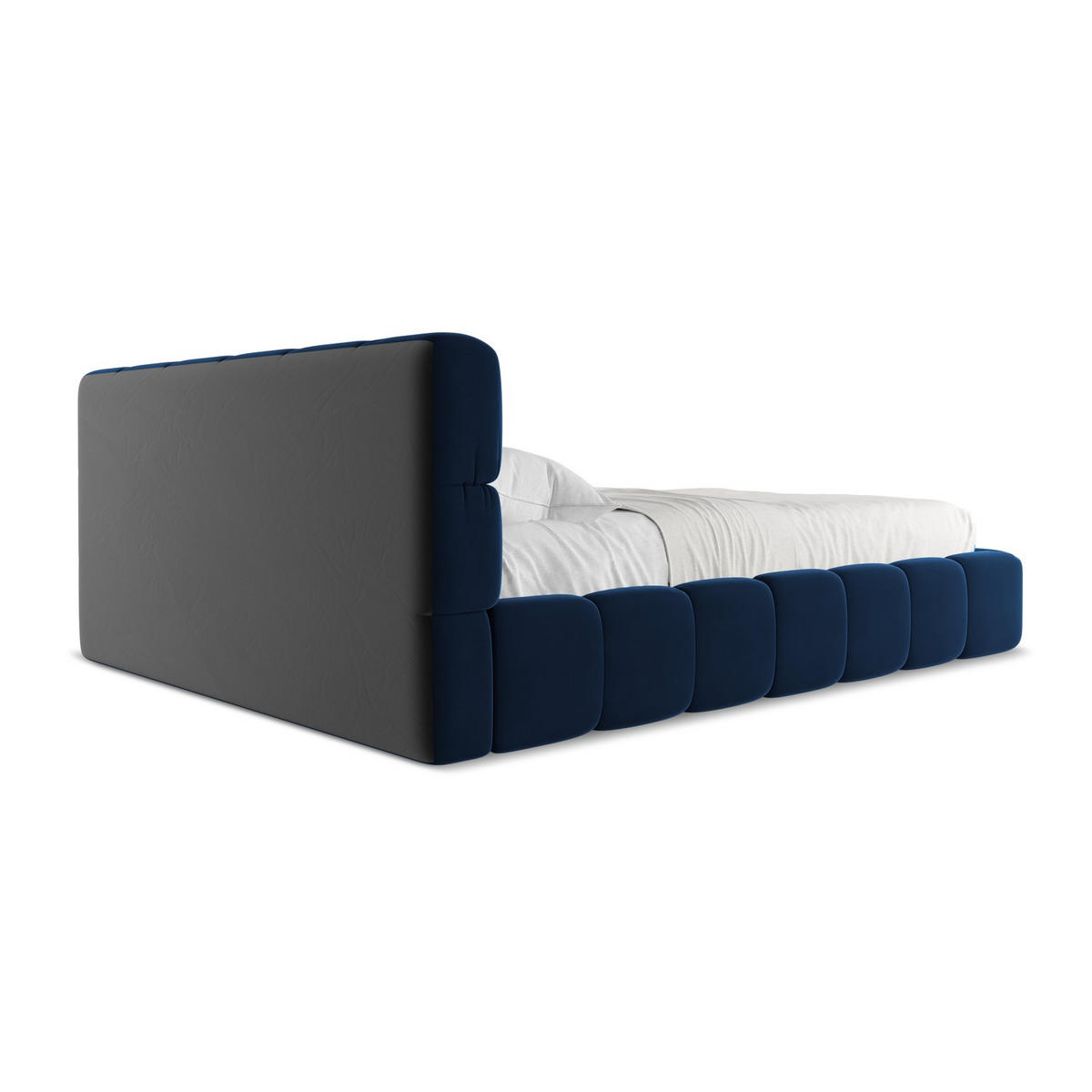 POLSTERBETT mit Bettkasten und Lattenrost 180x228 Blau - Blau/Schwarz, Kunststoff/Textil (160/200cm) - LaMiaSofa