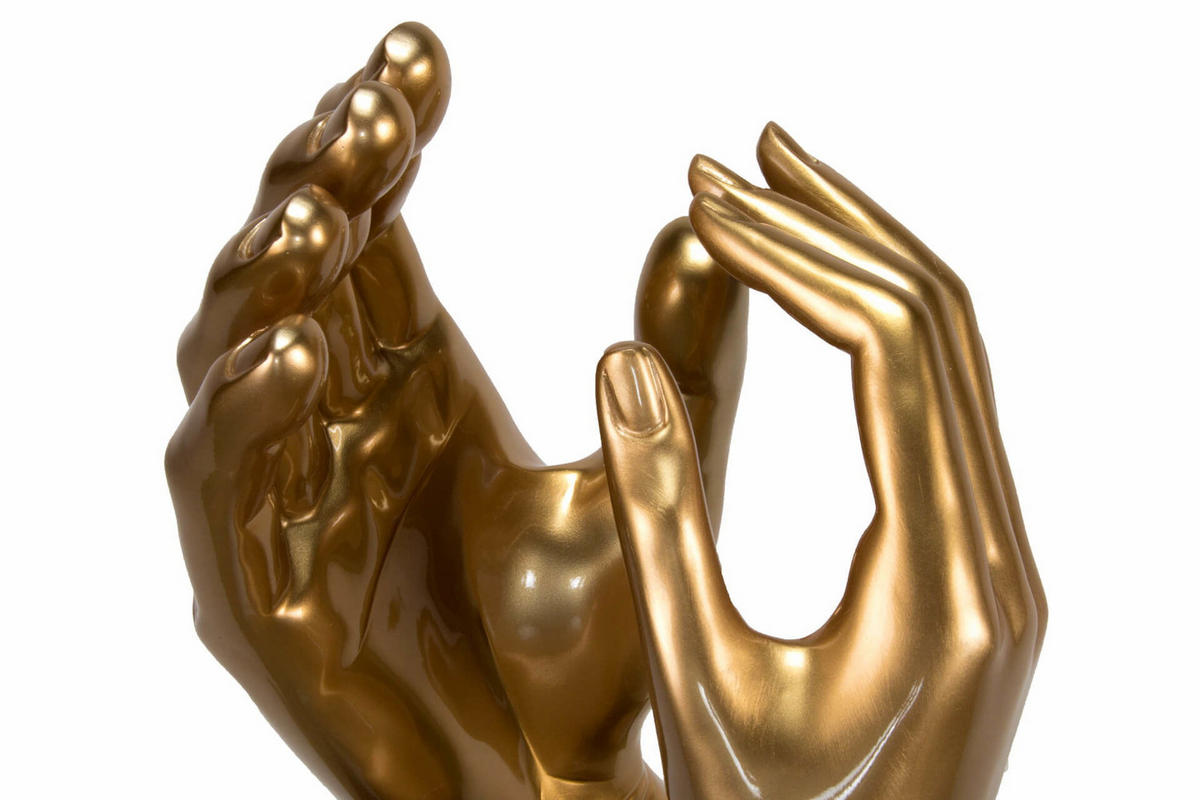SKULPTUR Gold 21/41 cm - Goldfarben, Stein (4.85/41/21cm) - KUNSTLOFT