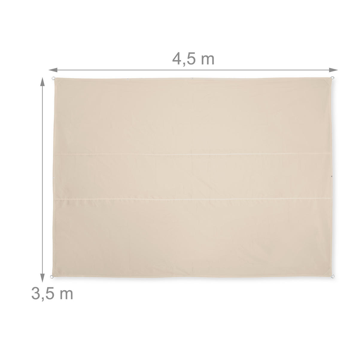 SONNENSEGEL - Beige, Textil/Metall (450/350cm) - Relaxdays