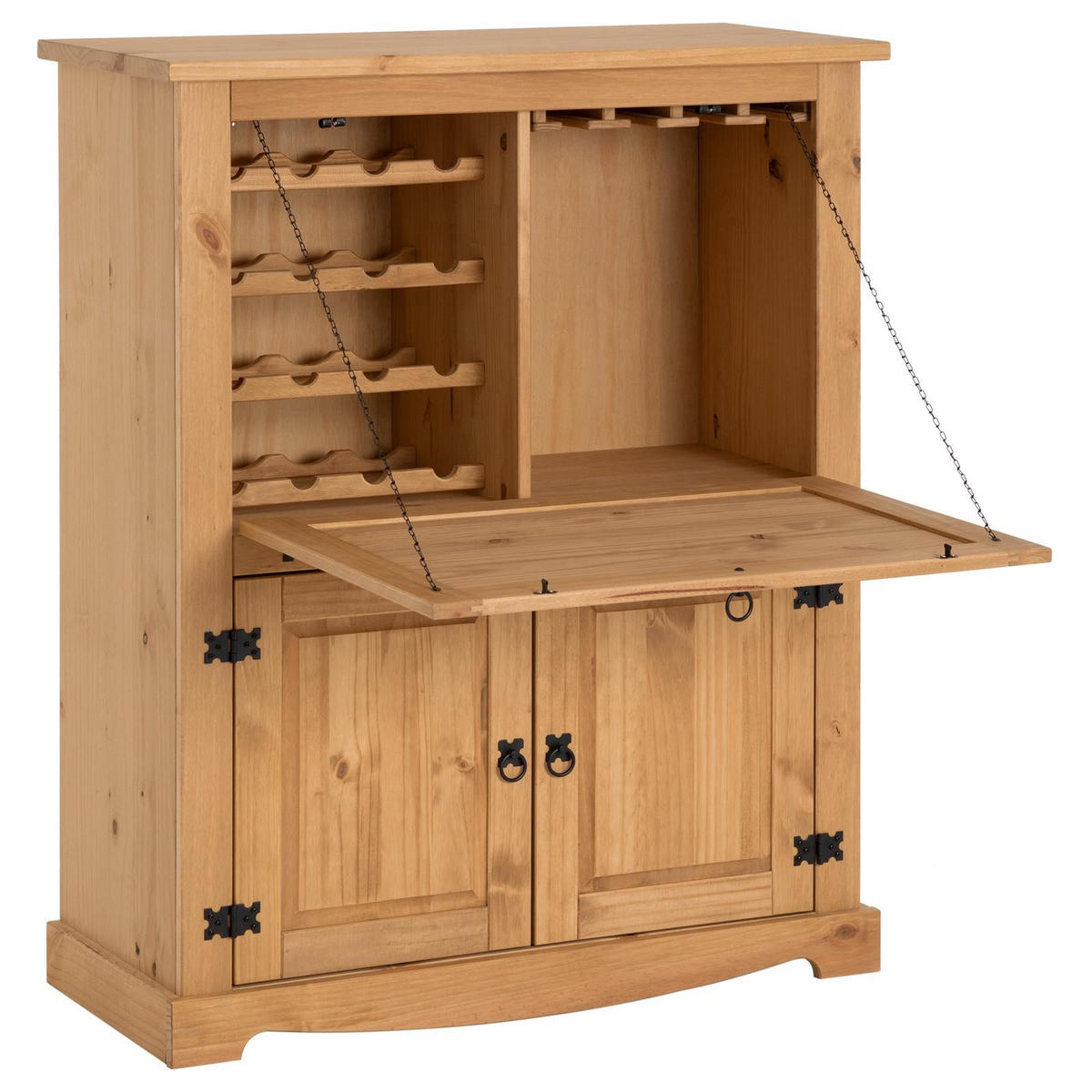 WEINSCHRANK TEQUILA - Kieferfarben, Holz (98/121/40cm) - IDIMEX