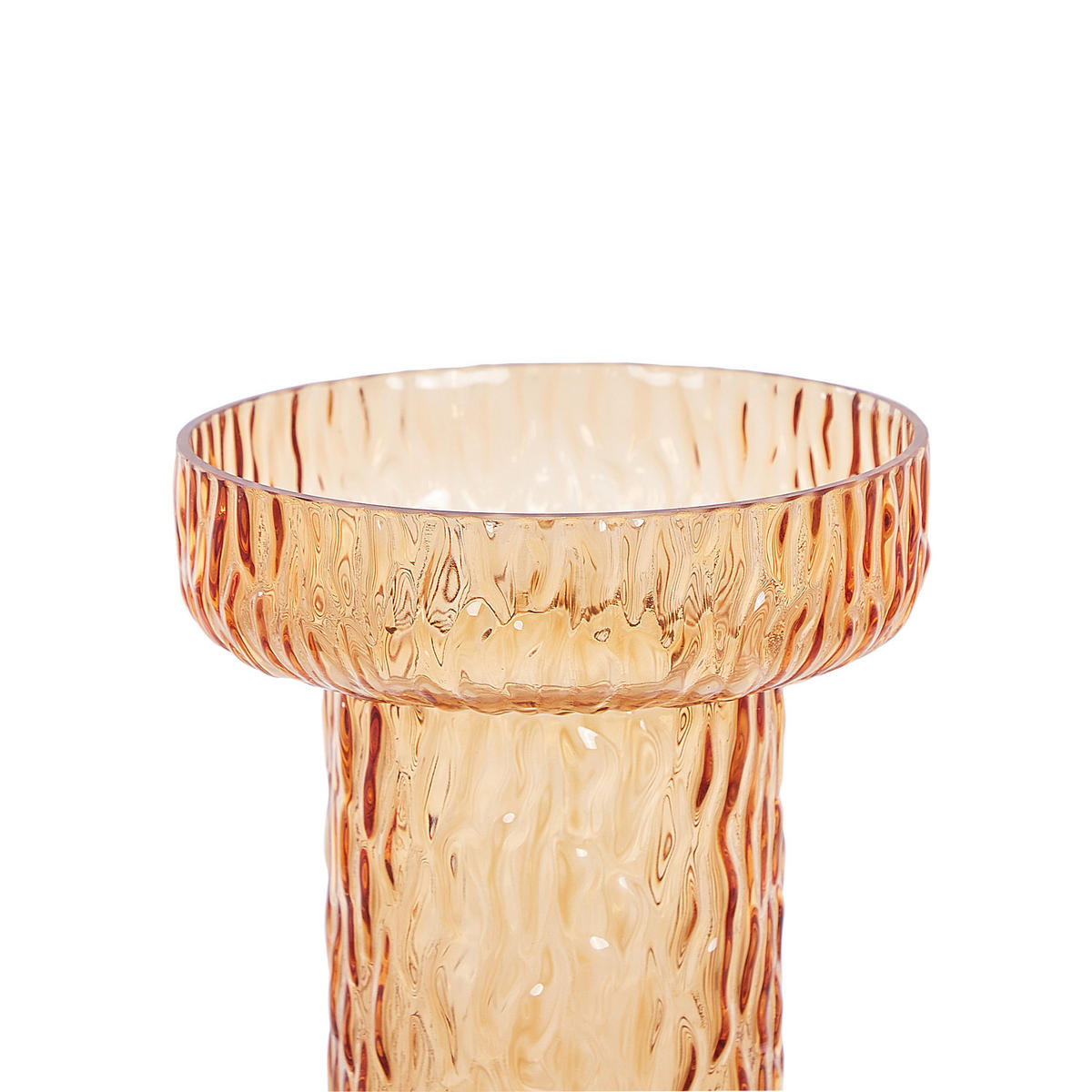 BLUMENVASE Glas orange Platania - Orange, Glas (20cm) - Beliani