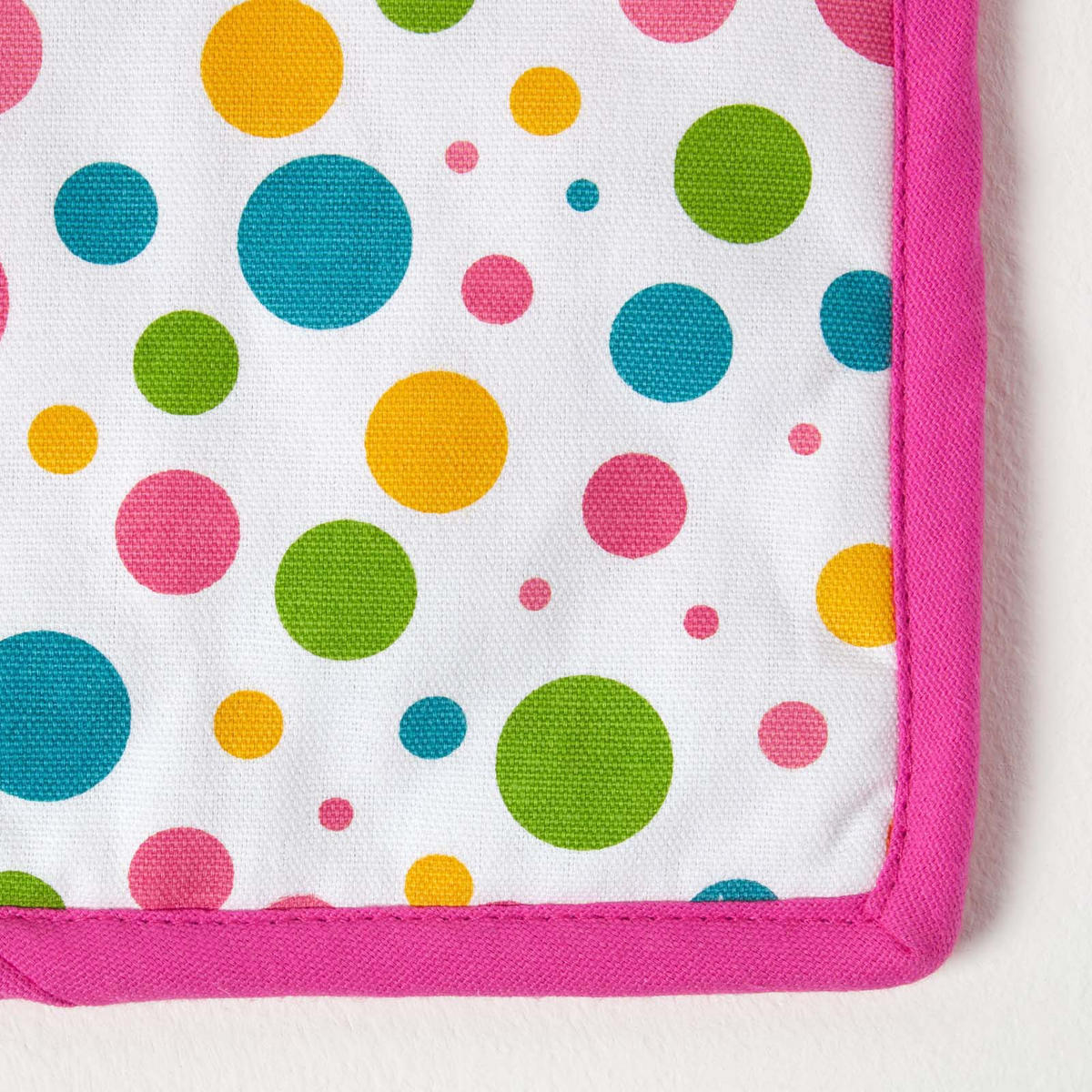 TOPFLAPPEN Bunte Punkte 20/20 cm, Baumwolle wattiert - Pink, Textil (20/20cm) - Homescapes