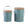 HOCKER Set Buckets 31/31/39 cm - Grün, Metall (31/39/31cm) - Leitmotiv