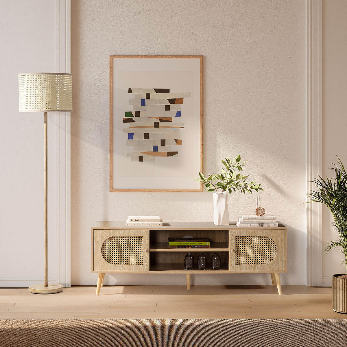 TV-ELEMENT Luna 2 türen Eichefarbe - Honigeiche, Holzwerkstoff (140/48/40cm) - VS Venta-stock