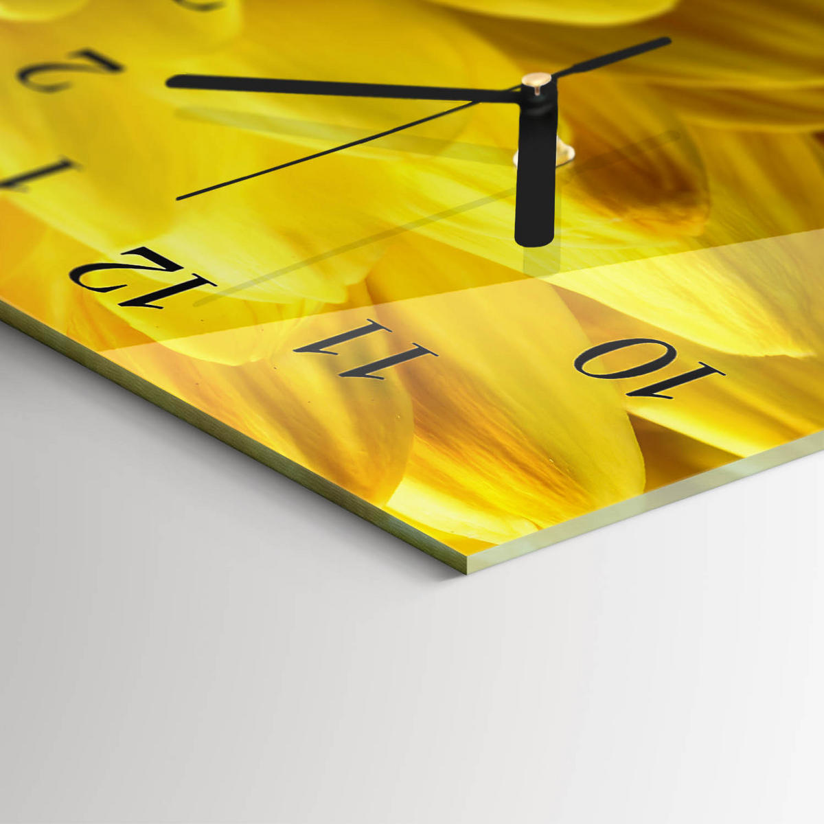 WANDUHR 60x30 cm - Bambuspflanze - Gelb, Glas (60/30/0.4cm) - TULUP