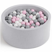BÄLLEBAD Farbmix 90 cm Durchmesser inkl. 200 Bälle - Pink/Weiß, Textil (90/30/30cm) - AngeLove