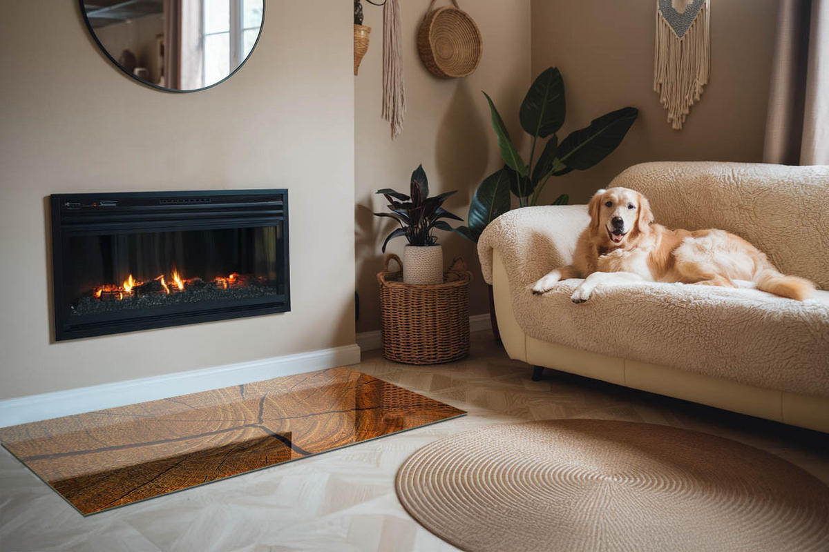 GLASPLATTE für Kamin 140x70 cm - Orange, Glas (140/70/0.4cm) - TULUP