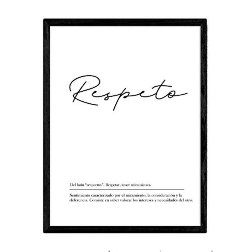 POSTER Wortkunst Respekt Nordisch A4 Schwarzer Rahmen - Schwarz, Papier (29.7/5/21cm) - Nacnic
