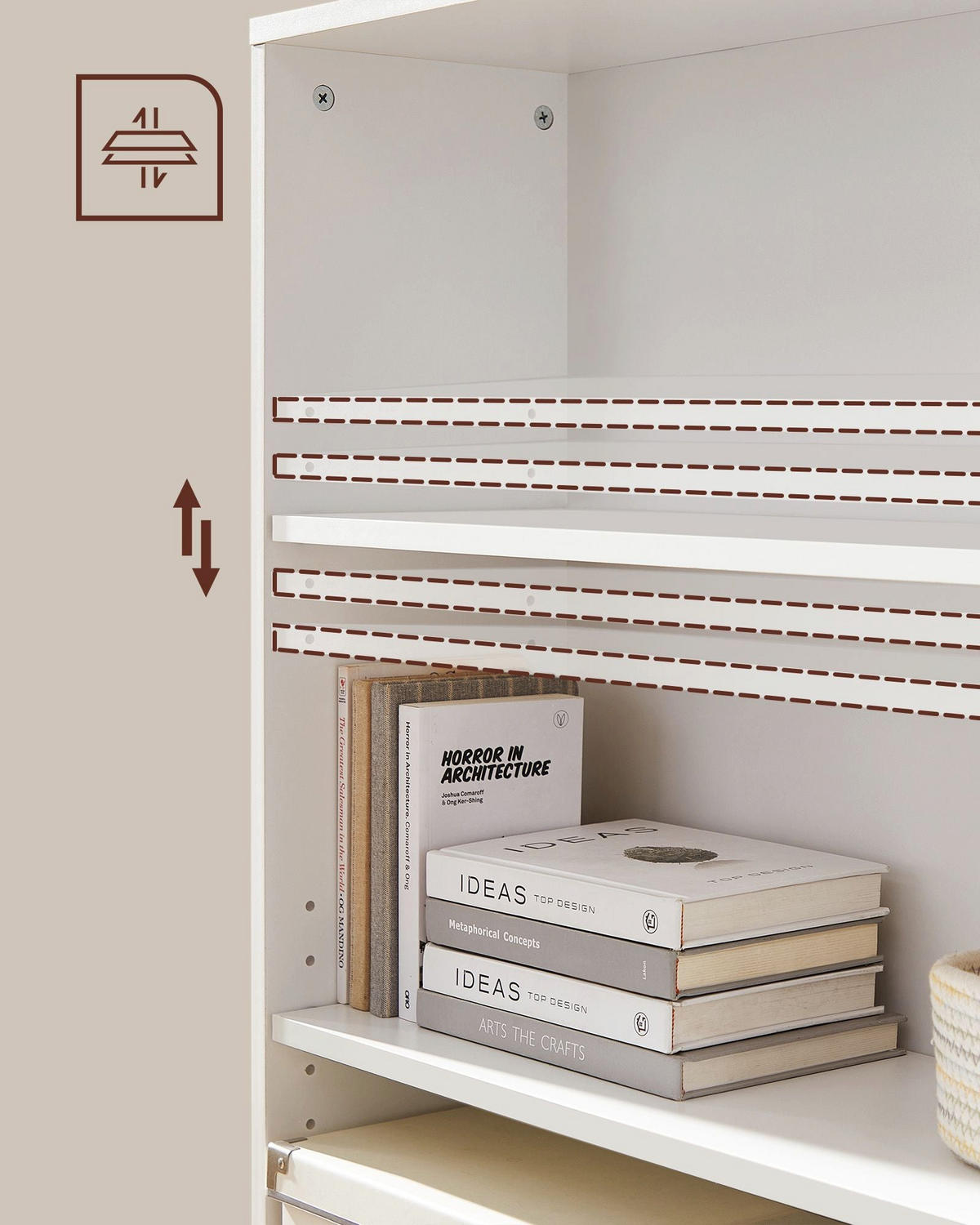 BÜCHERREGAL KINGSTOWN - Weiß, Holzwerkstoff (60/93/24cm) - Hansiro