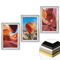 WANDBILDER 3er Set - 40x60 cm Silberner Rahmen - Wüstenschluchten aus der Ballonfahrt - Silberfarben, Kunststoff (40/60cm) - ArtPrintCave