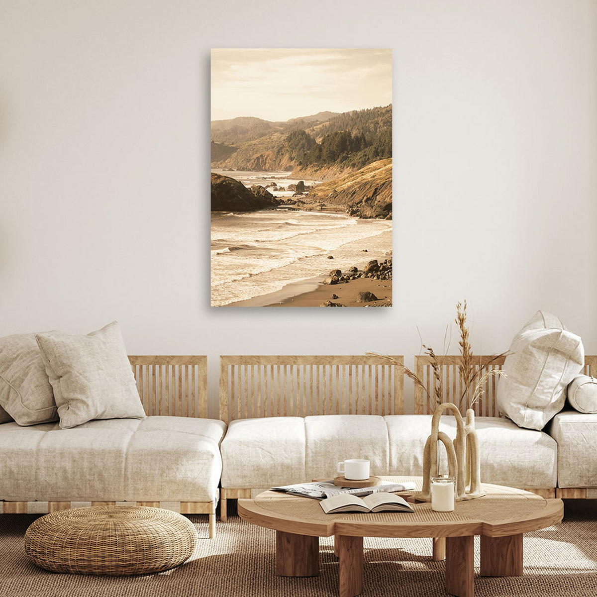 KUNSTDRUCK Beige 60/90 cm - Beige, Textil (60/90cm) - KUNSTLOFT