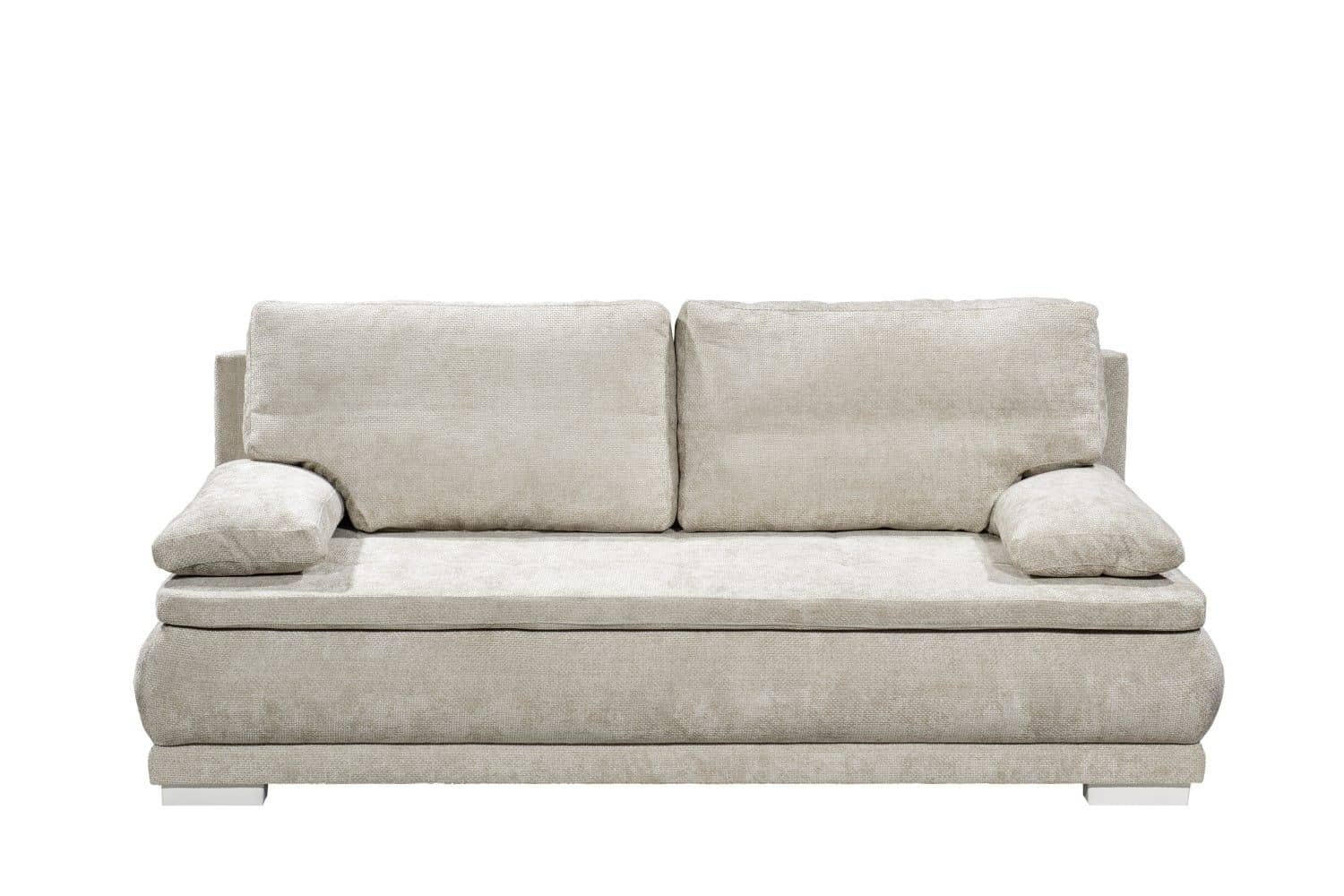 SCHLAFSOFA 2-Sitzer mit Bettkasten und Schlaffunktion - Kaschmir/Beige, Holz/Holzwerkstoff (211/92/108cm) - ed exciting design