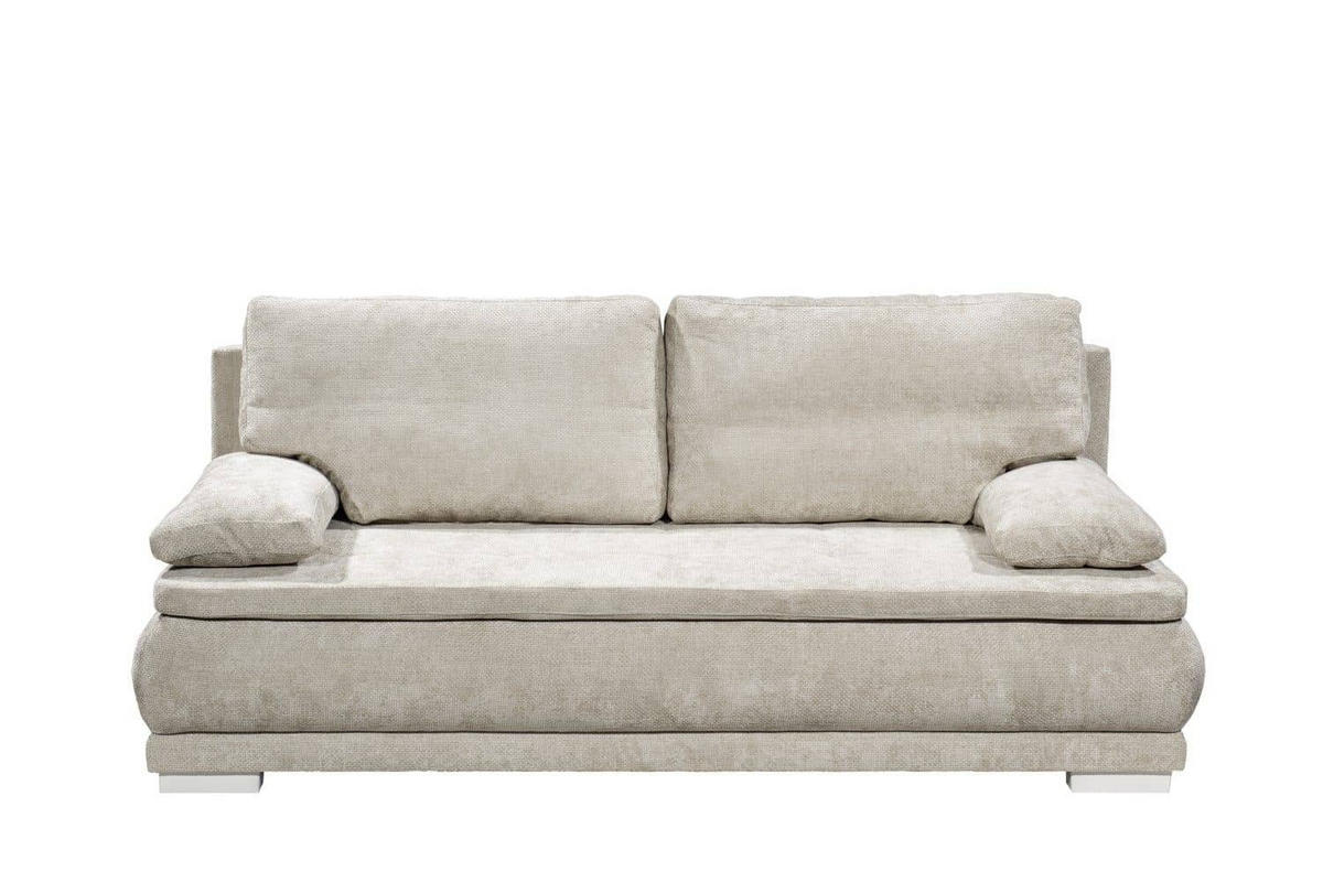 SCHLAFSOFA 2-Sitzer mit Bettkasten und Schlaffunktion - Kaschmir/Beige, Holz/Holzwerkstoff (211/92/108cm) - ed exciting design