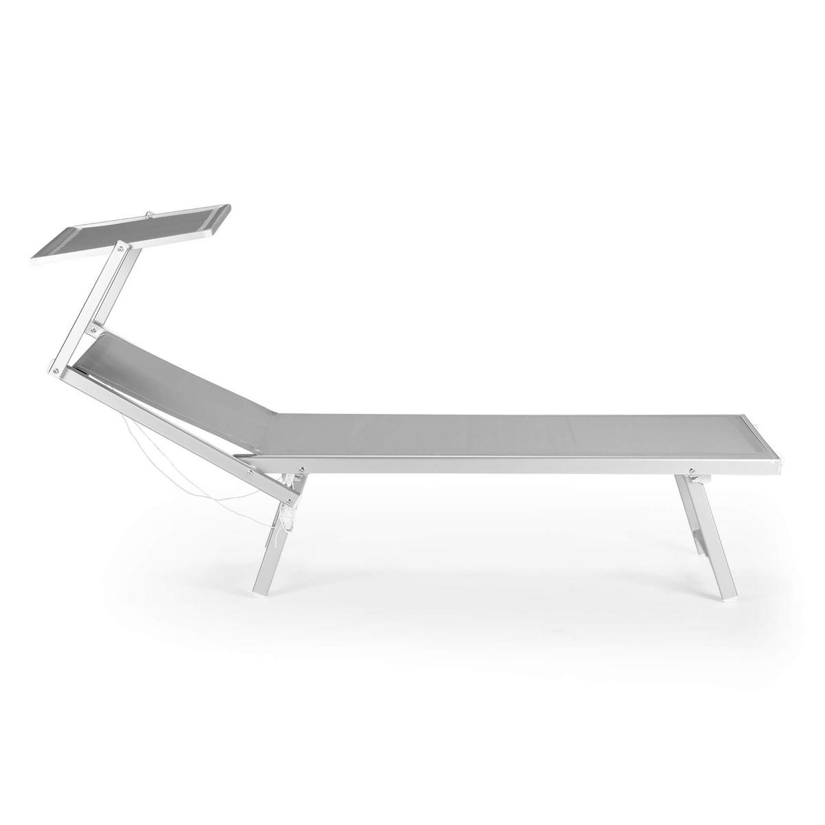 SONNENLIEGE Grau 61/186/38 cm - Grau, Metall (61/38/186cm) - Mobili Rebecca