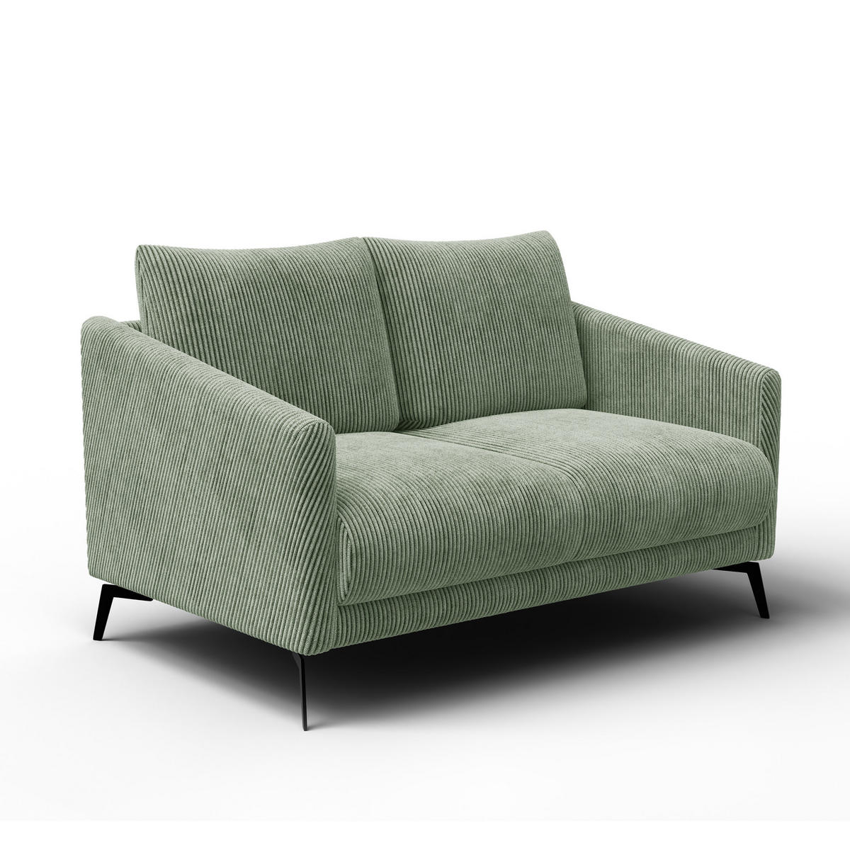 SOFA VILT 2-Sitzer, mint - Schwarz/Mintgrün, Holzwerkstoff/Textil (142/89/94cm) - Wozimo