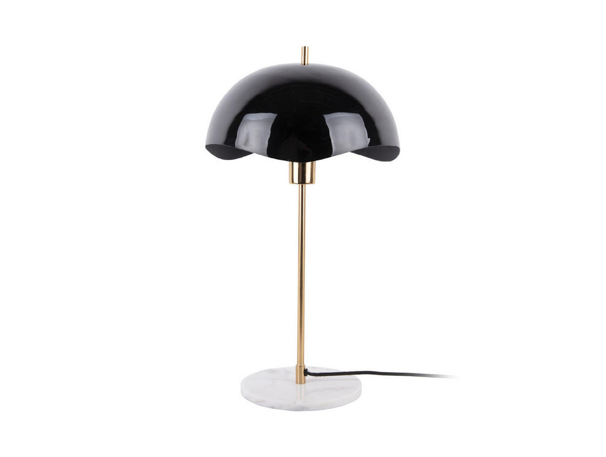 TISCHLAMPE Waved Dome 30/30/56 cm - Schwarz, Metall (30/30/56cm) - Leitmotiv