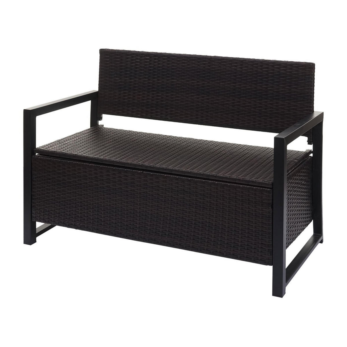 POLY-RATTAN 2ER SITZBANK Braun, Beige - Beige/Braun, Kunststoff (117/87/57cm) - MCW