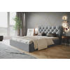 BETT 160x200 - Polsterbett mit Bettkasten und Holzrahmen - Elegant Betten - Weicher Jasminstoff - Kollektion Boston, Grau - AlpiMeble - Grau, Holz/Kunststoff (160/200cm) - Alpi-Möbel