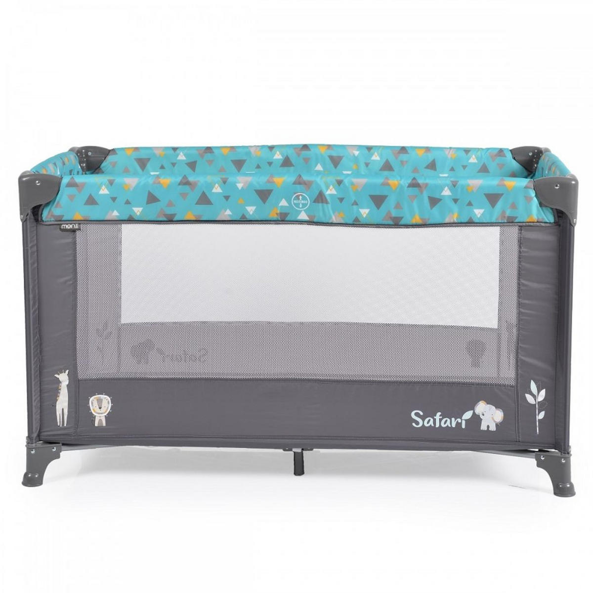 REISEBETT Safari grau türkis Matratze Sichtfenster Seiteneingang Tragetasche - Grau, Kunststoff (60/120cm) - Moni