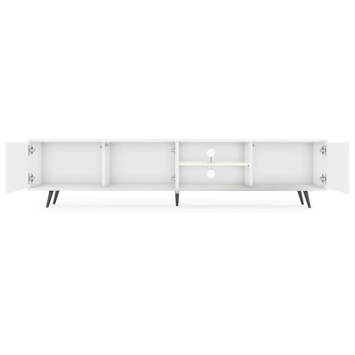 TV-SCHRANK Bello Weiß Schwarz 175 cm - Weiß, Holzwerkstoff (175/43.5/31.3cm) - Selsey