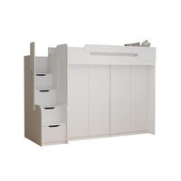 ETAGENBETT ARTHUR 90/200 in Weiß mit Kleiderschrank - Weiß, Holzwerkstoff (90/200cm) - Deine Möbel 24