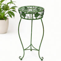 BLUMENHOCKER rund Metall Grün antik 30/30/60 cm - Grün, Metall (30/60/30cm) - DanDiBo