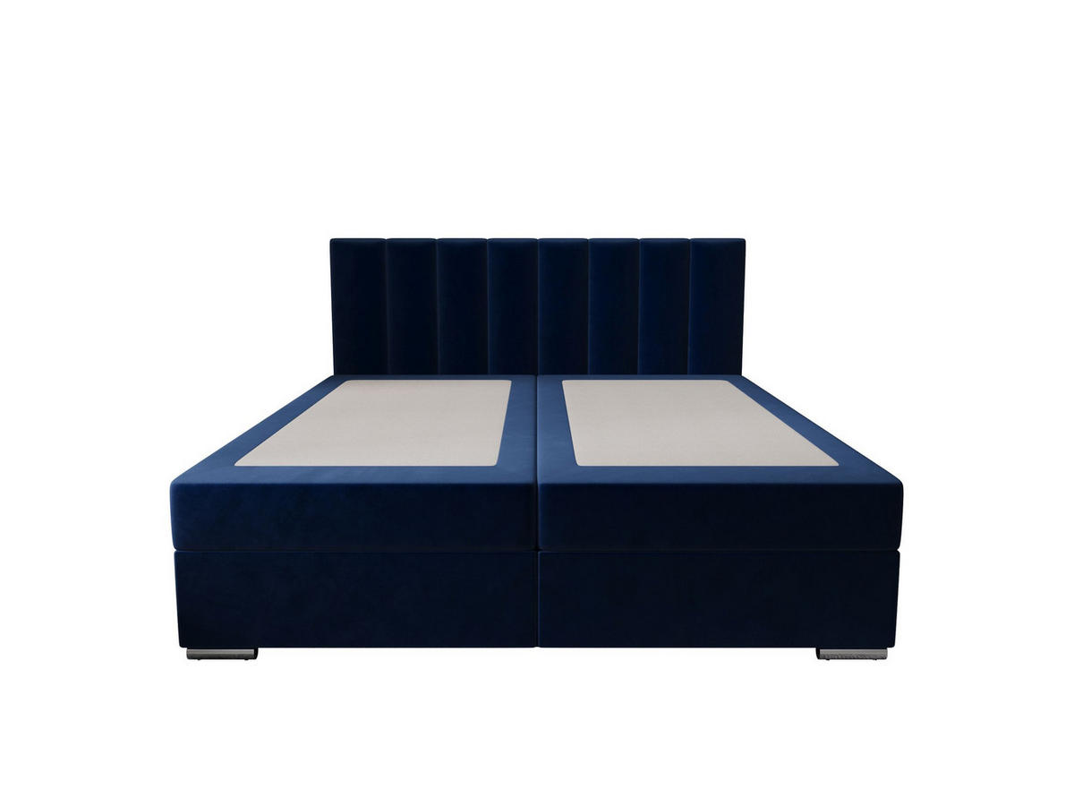 BOXBETT ZILANO 2 mit Matratze H3 und Topper 180x200 Itaka 11 - Dunkelblau, Holz/Textil (180/200cm) - Bedante