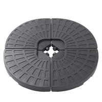 SONNENSCHIRMFUSS aus HDPE in Schwarz Round 4er-set befüllbar wetterfest und standfest Ø100 × 7,5 cm insgesamt gefüllte von 52 bis 60 kg - Schwarz, Kunststoff (50/8cm) - Livingandhome