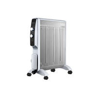 GLIMMER-HEIZKÖRPER Weiß mit Rollen und mechanischem Thermostat 2000 W - Weiß, Metall (55/62/27cm) - Purline
