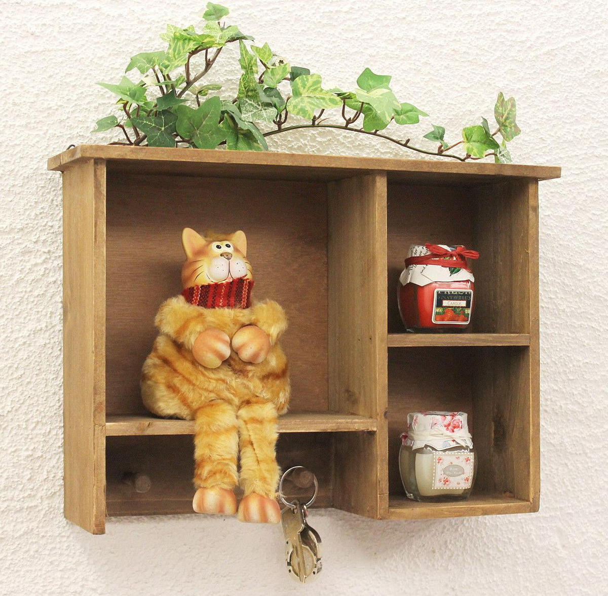 WANDREGAL mit 3 Haken Holz Braun 34/10/24 cm - Braun, Holz (34/24/10cm) - DanDiBo