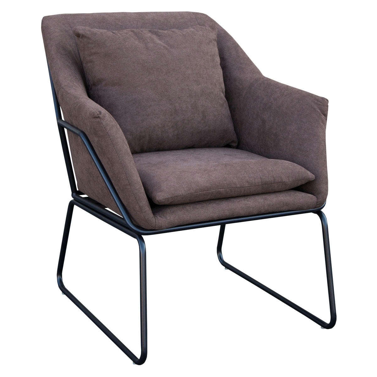 LOUNGESESSEL JOSIE Samtbezug Braun - Schwarz/Braun, Textil/Metall (68/82/64cm) - SVITA
