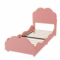 KINDERBETT 90/200 cm DE-04080, mit wolkenförmigem Kopf- und Fußteil, in Rosa - Pink, Holzwerkstoff/Metall (90/200cm) - ComfortXL
