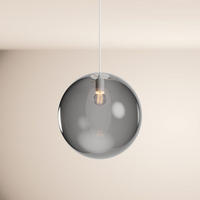 GALERIELEUCHTE Orb 5m Abhängung Rauch/Weiß Ø 40cm - Anthrazit/Weiß, Glas (40/40/40cm) - s.luce