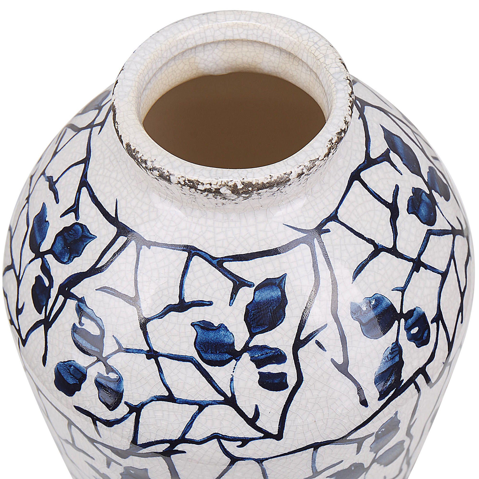 BLUMENVASE Steinzeug weiß Mallia - Weiß, Stein (22cm) - Beliani