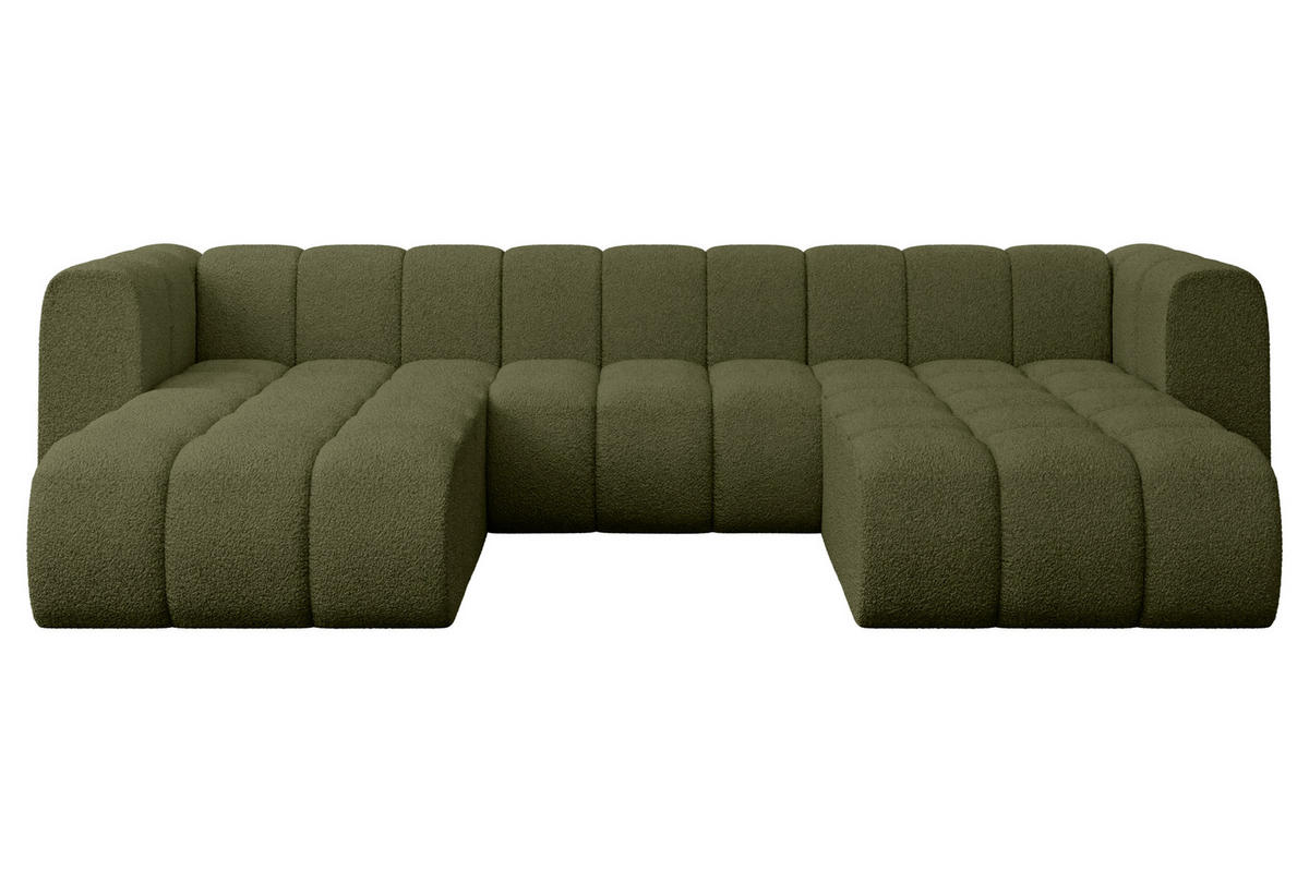 WOHNLANDSCHAFT modulares Sofa Joren-U1 - 319x177x70 cm Grün - Grün, Holzwerkstoff/Textil (319/70/177cm) - ALTDECOR