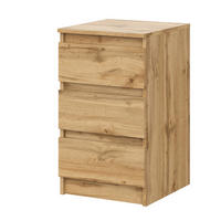 SIDEBOARD SOLA KOM3-3S Schubladen Eiche Wotan - Eiche Wotan, Holzwerkstoff/Kunststoff (40/69/43cm) - Komodee