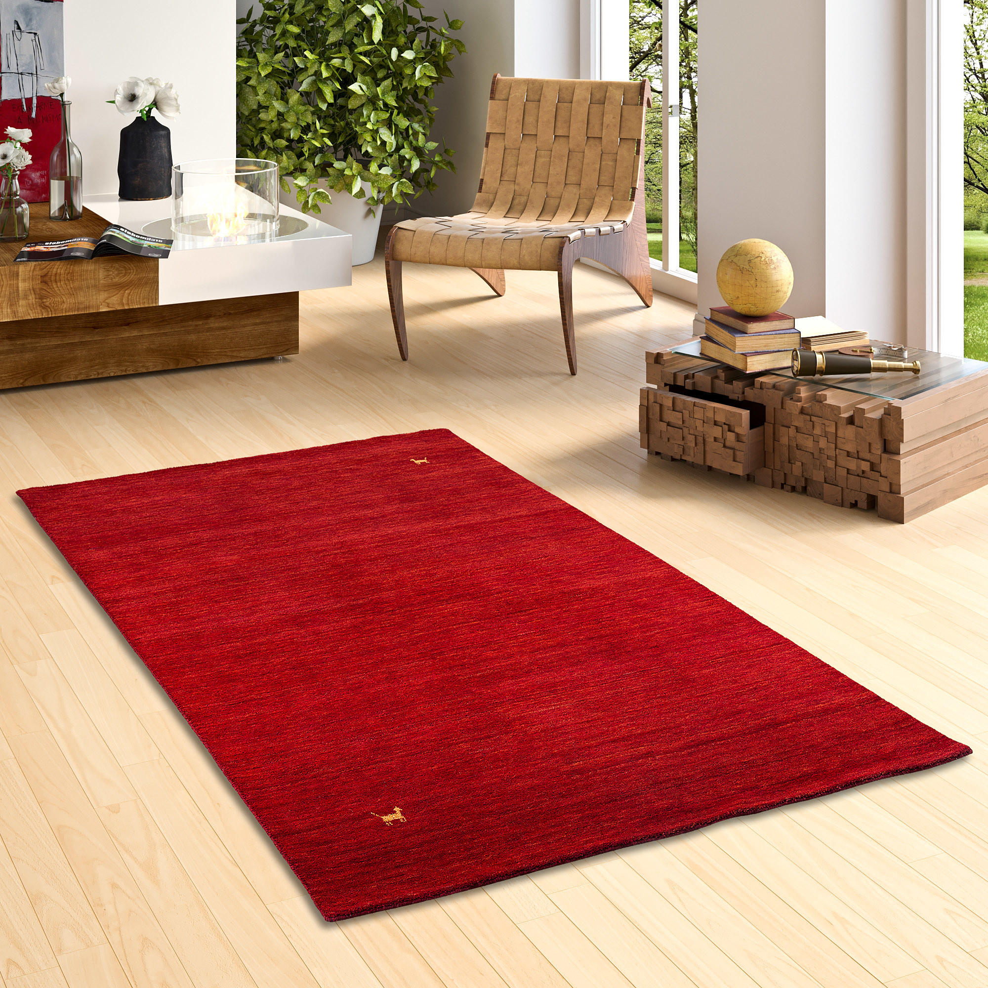 NATUR TEPPICH INDO NEPAL GABBEH SHIVA - Rot, Textil (90/160cm) - Pergamon
