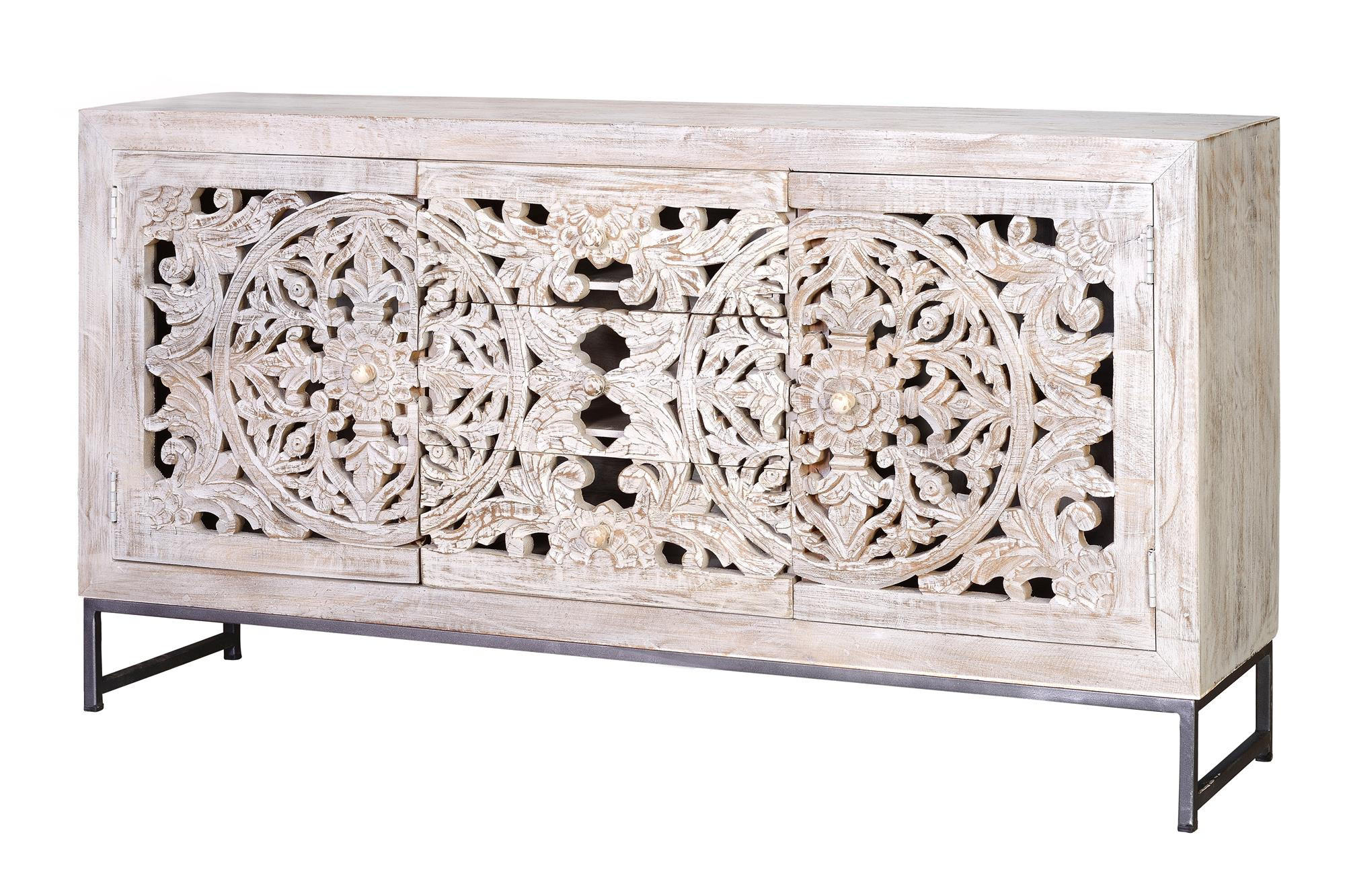 SIDEBOARD aus Mangoholz - Perlmutt, Holz (38/80/150cm) - Giner y Colomer