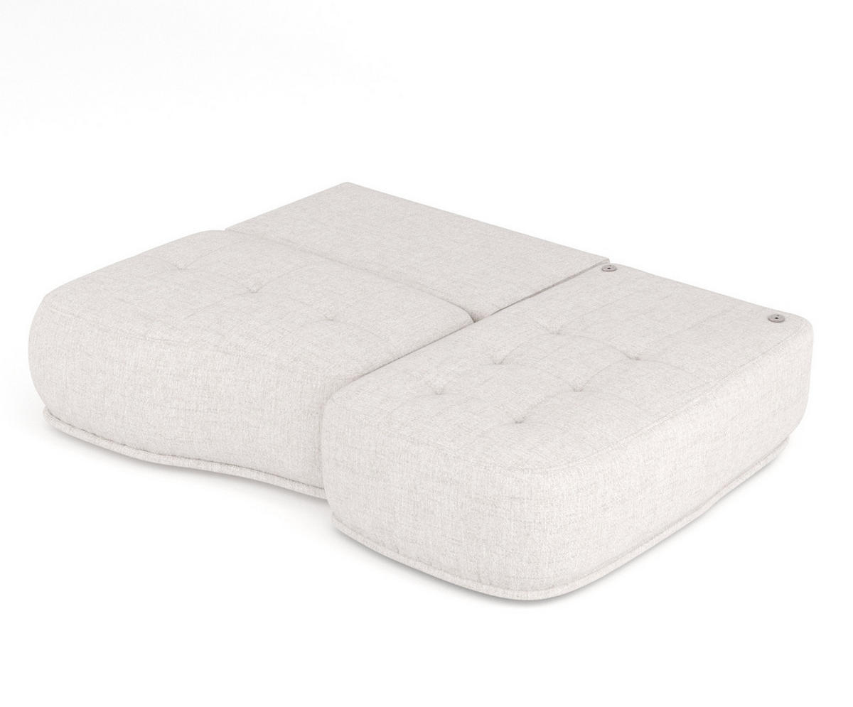 ECKSOFA MIT SCHLAFFUNKTION Batu Beige Webstoff - Beige/Schwarz, Holz/Holzwerkstoff (223/158cm) - Maison de Reve