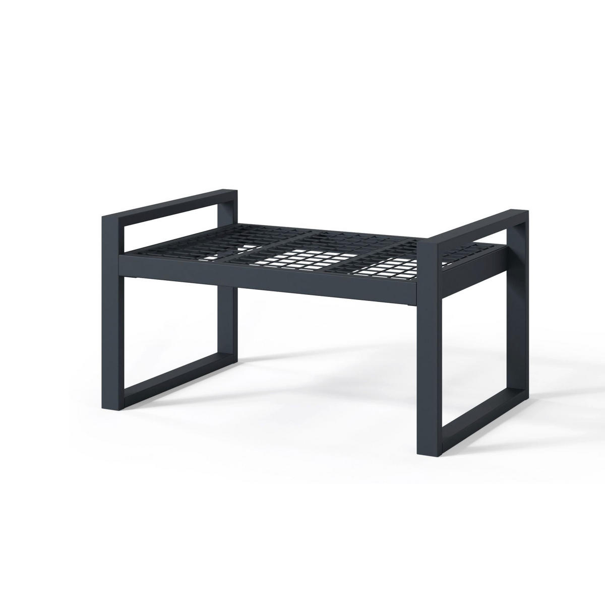 GARTENHOCKER Dywilly Grau/Schwarz mit wasserabweisendem Stoff - Grau, Textil (60/42/45cm) - Selsey