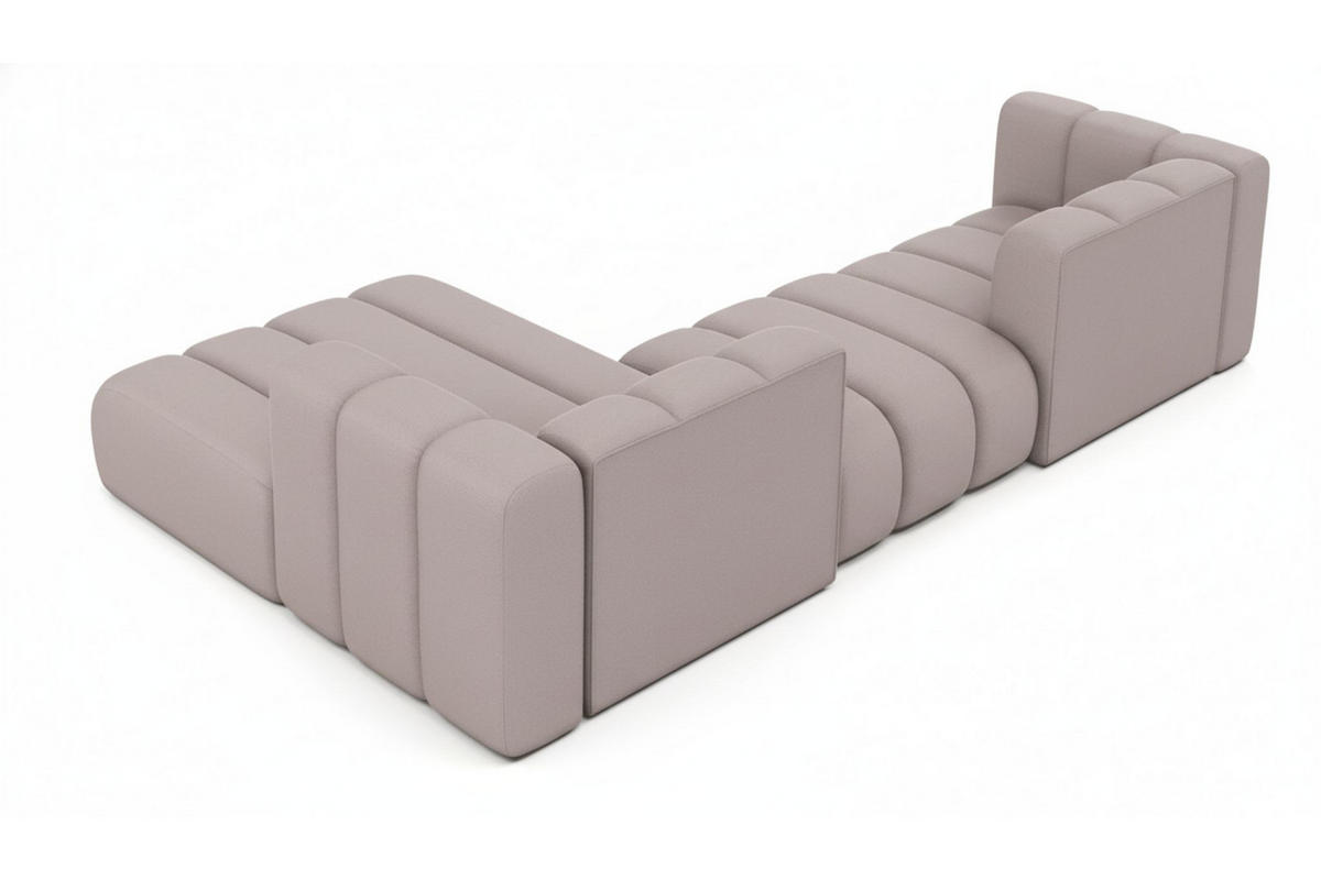 ECKSOFA L-Form Grand L 319 cm, Veloursstoff Salvador, Grau, Links - Grau, Holz (319/179cm) - Kaiser Möbel