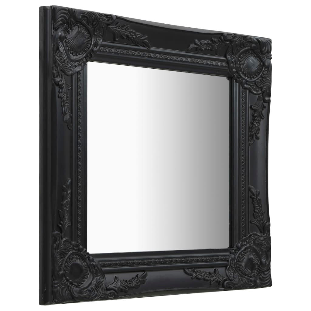 WANDSPIEGEL im Barock-Stil 40x40 cm Schwarz - Schwarz, Holz (40/1/40cm) - furnicato