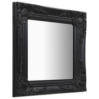WANDSPIEGEL im Barock-Stil 40x40 cm Schwarz - Schwarz, Holz (40/1/40cm) - furnicato