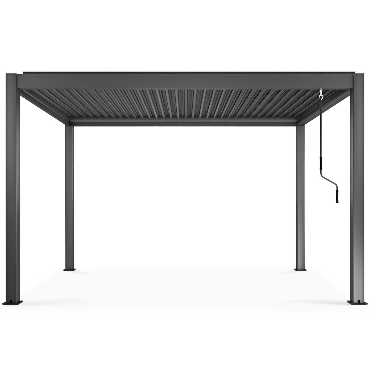 PERGOLA 3x4 m, Grau - Grau, Metall (296/257/403cm) - Oviala