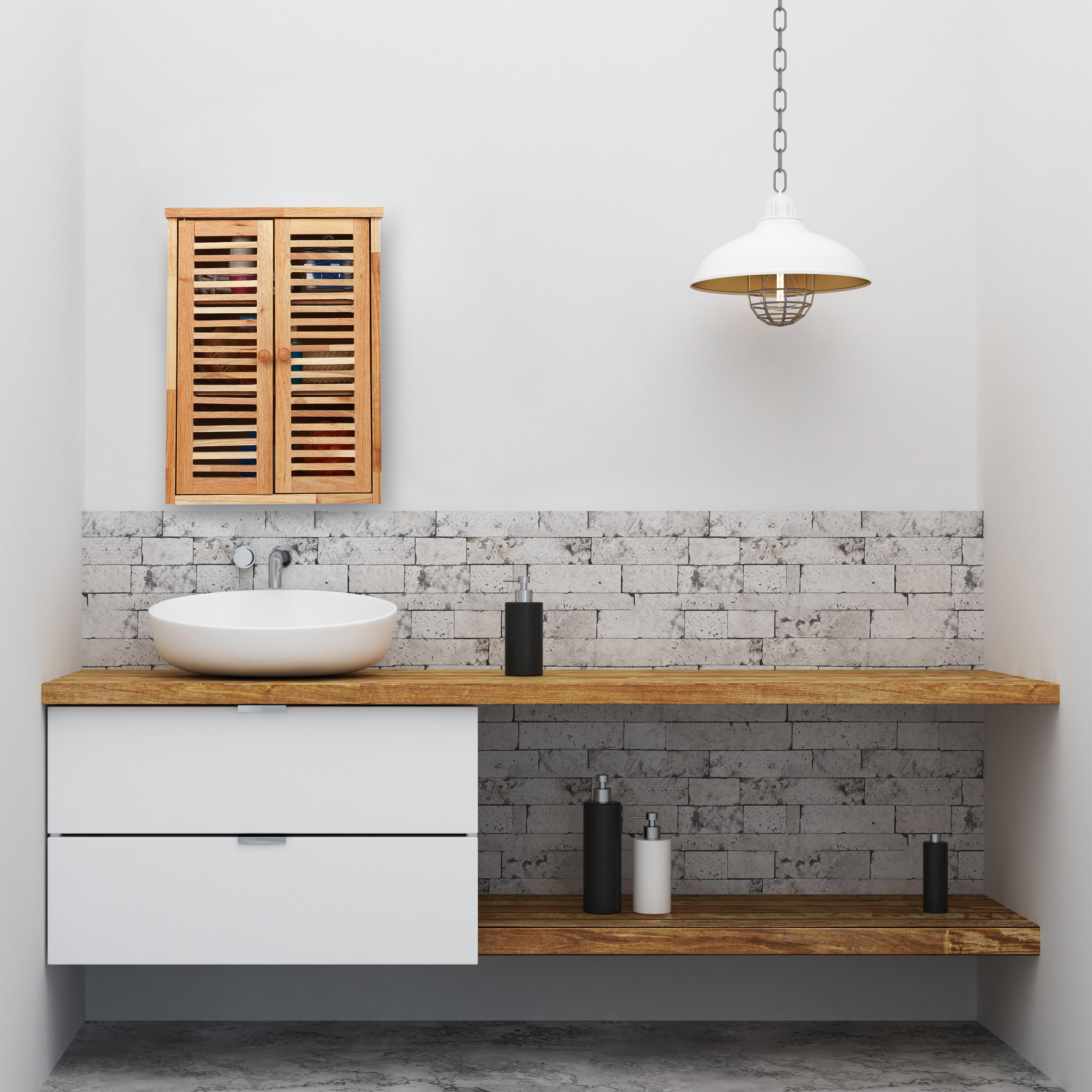 HÄNGESCHRANK - Hellbraun, Holz (35/46.5/21cm) - Relaxdays