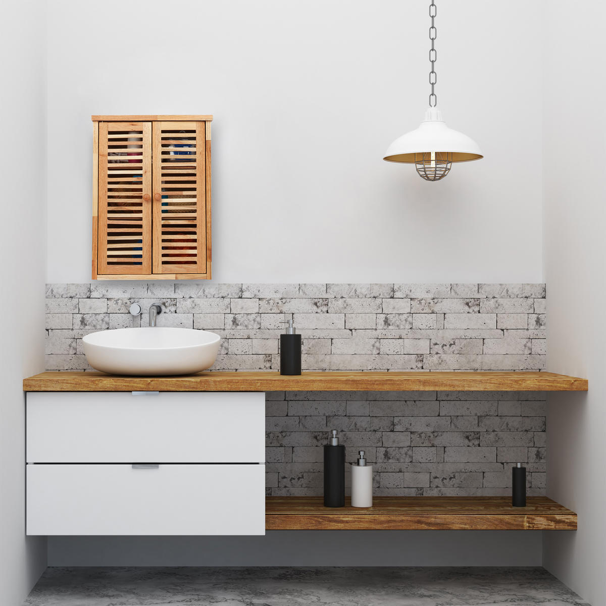 HÄNGESCHRANK - Hellbraun, Holz (35/46.5/21cm) - Relaxdays