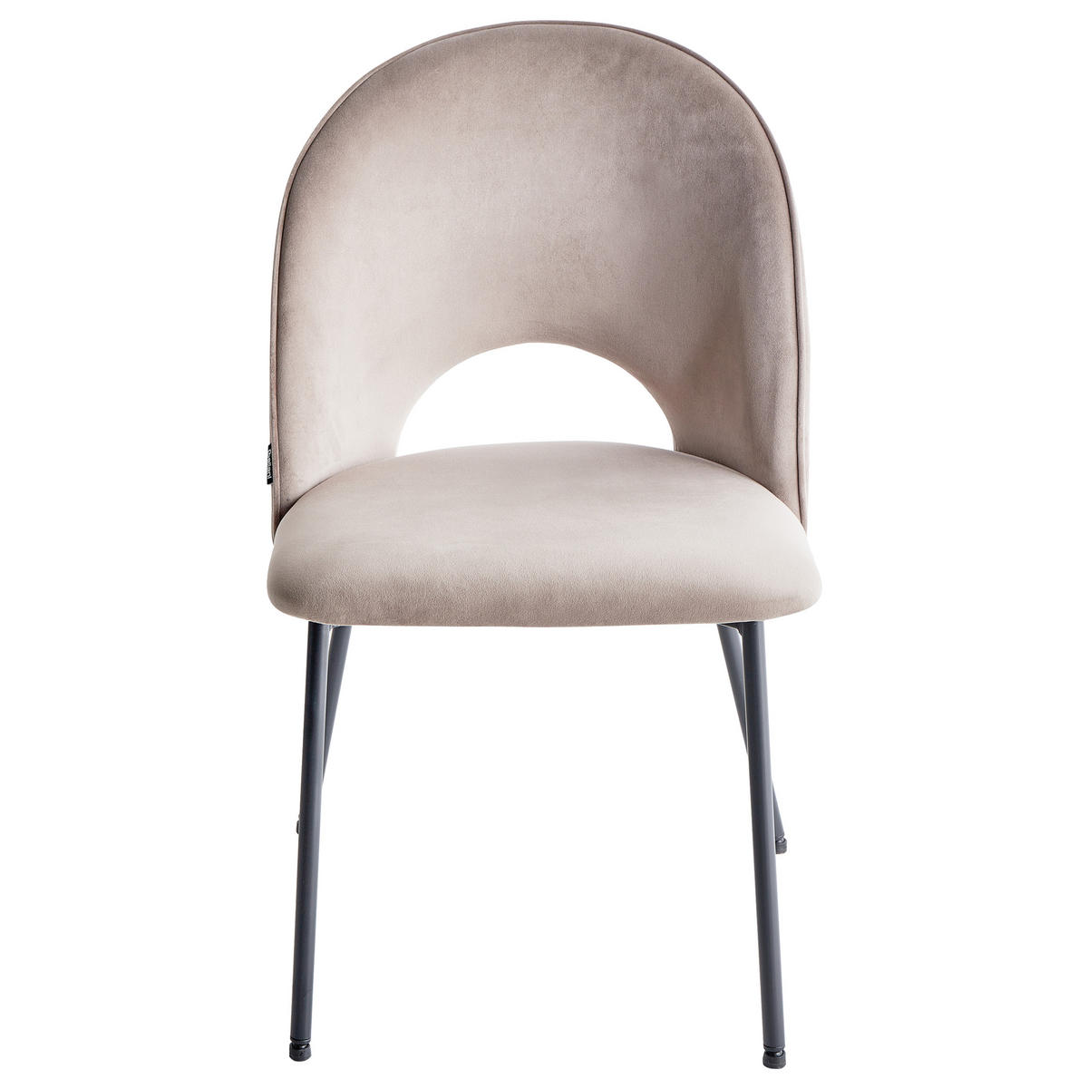 ÉTKEZŐSZÉK 2 darabos Szett Bársony tópszín Covelo - bézs/fekete, textil (46/83/53cm) - Beliani