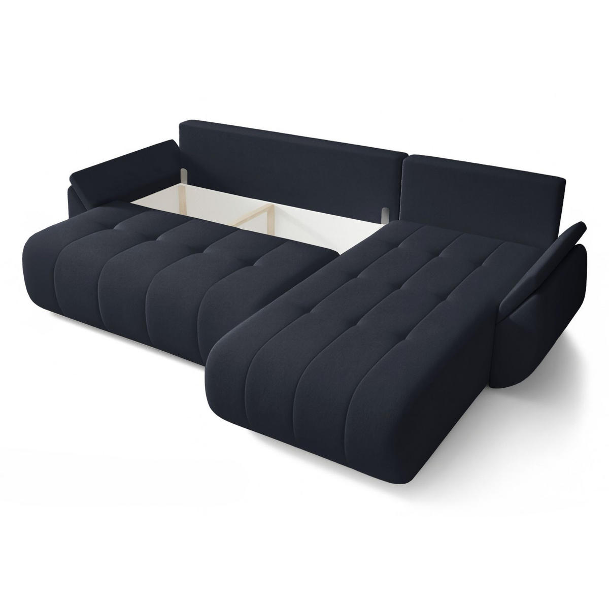 ECKSOFA Romuldi mit Schlaffunktion, Anthrazit Samt, rechtsseitig - Anthrazit/Schwarz, Kunststoff/Textil (185/280cm) - Selsey