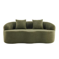 SOFA Zweisitzer geschwungen Green mit Kissen - Grün, Kunststoff (170/70/89cm) - Meubliv